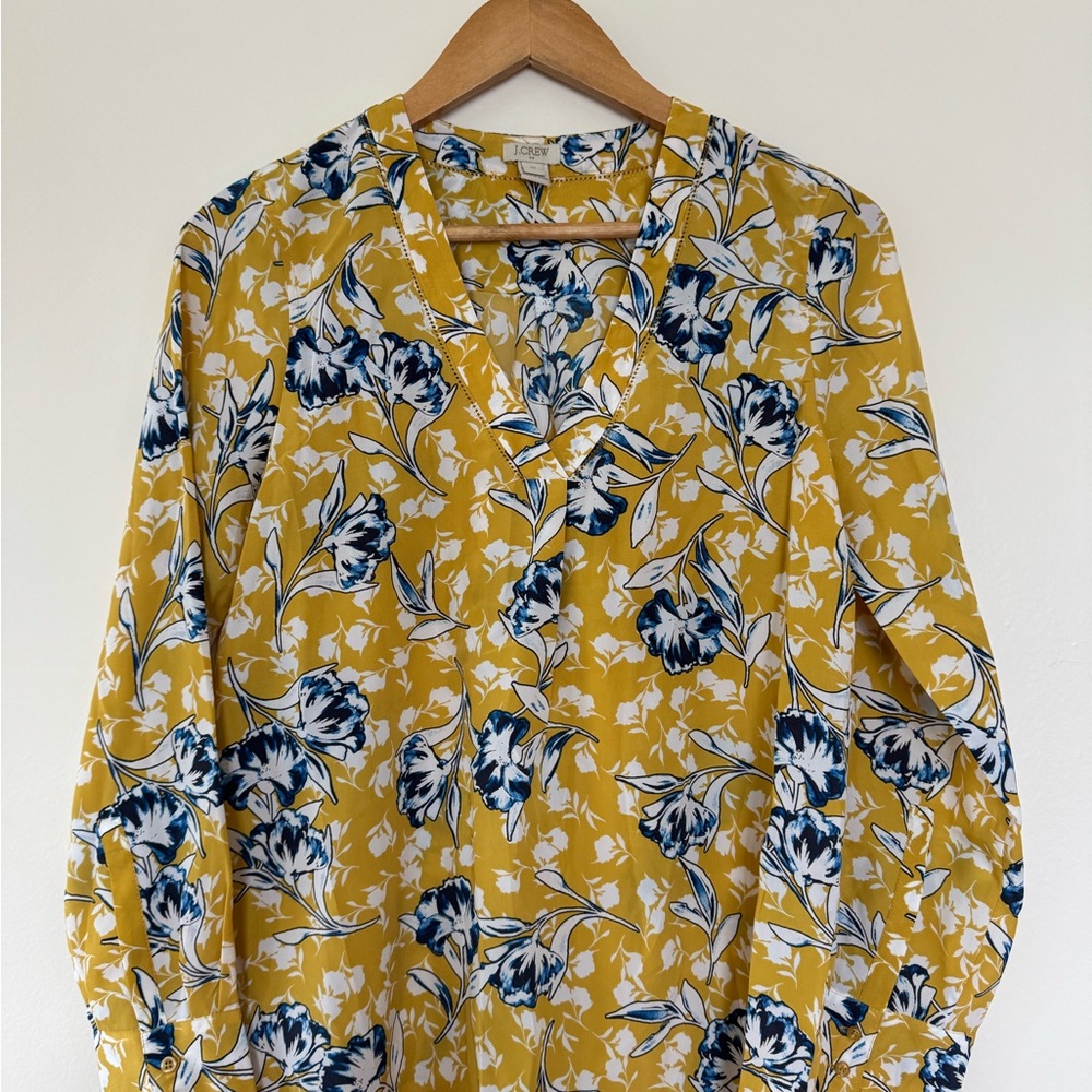 Floral Yellow and Blue Women's Top